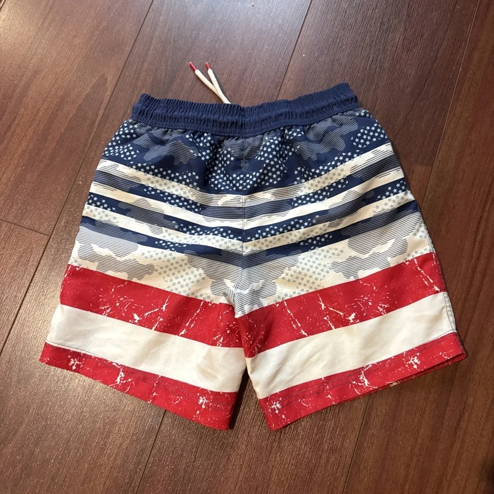 Boys 3pc Swim Trunks Lot Size 7/8 Quiksilver Abercrombie Tommy Bahama Blue Red